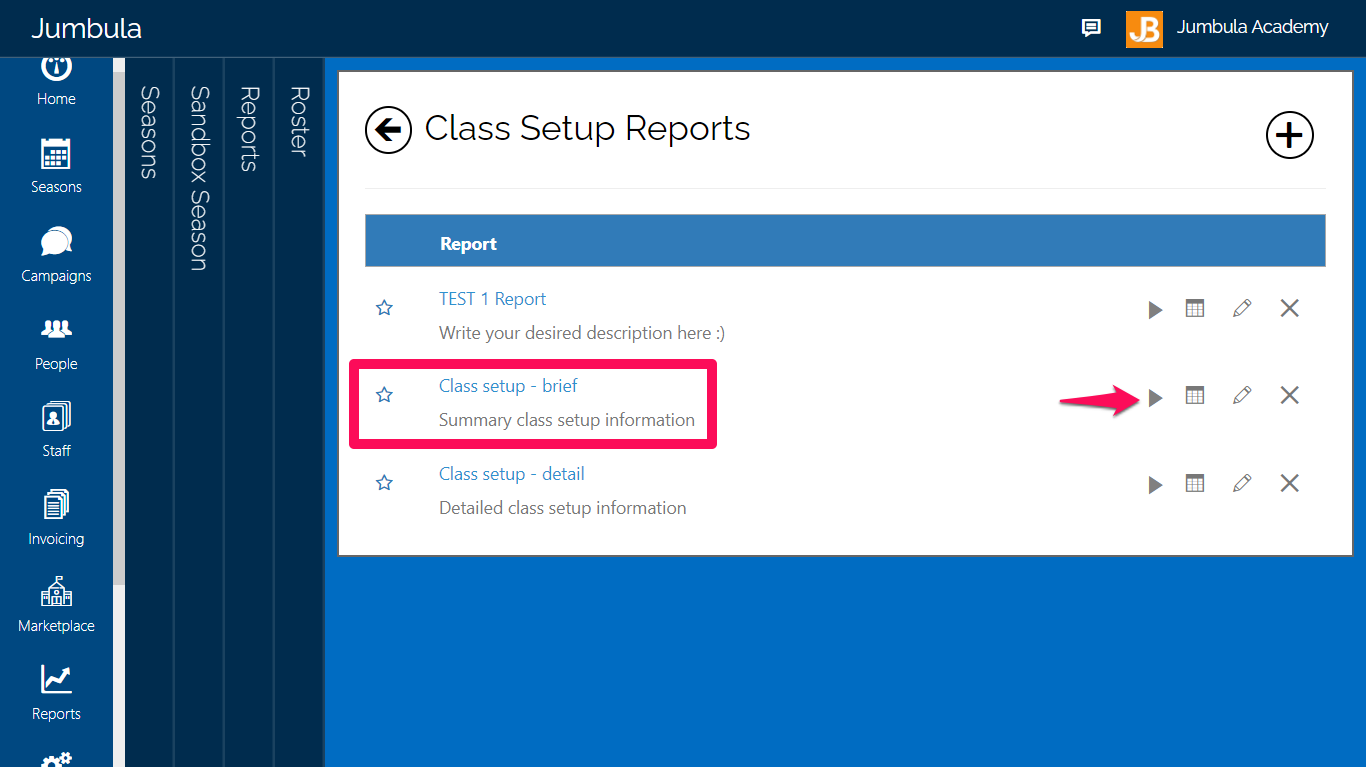 run the report