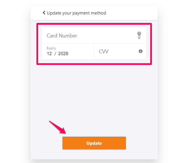 update payment method
